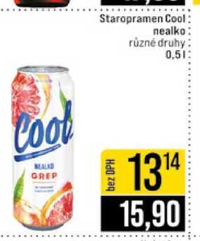 Staropramen Cool nealko různé druhy 0,5l
