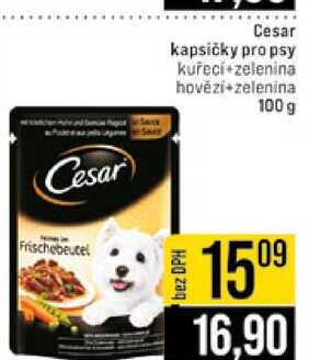 Cesar kapsičky pro psy kuřecí+zelenina hovězí zelenina 100 g 