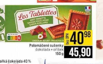 Polomáčené sušenky, čokoláda + oříšek 150 g 