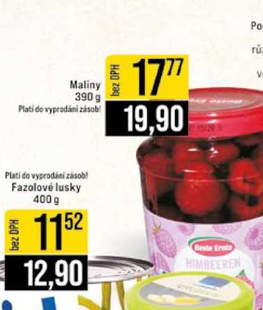 Maliny 390 g 