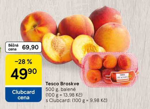 Tesco Broskve, 500 g, balené 