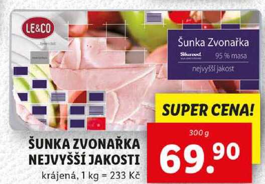 ŠUNKA ZVONAŘKA NEJVYŠŠÍ JAKOSTI, 300 g