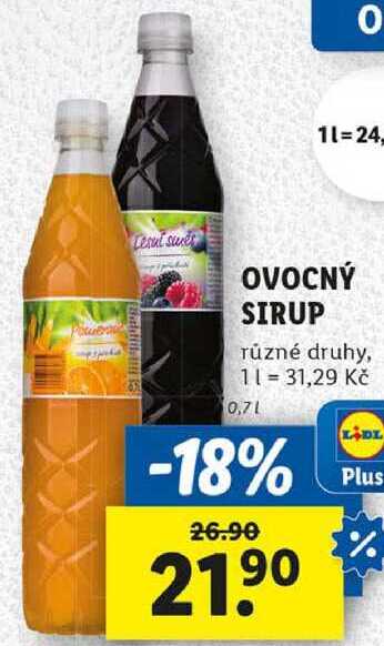 OVOCNÝ SIRUP, 0,7 l