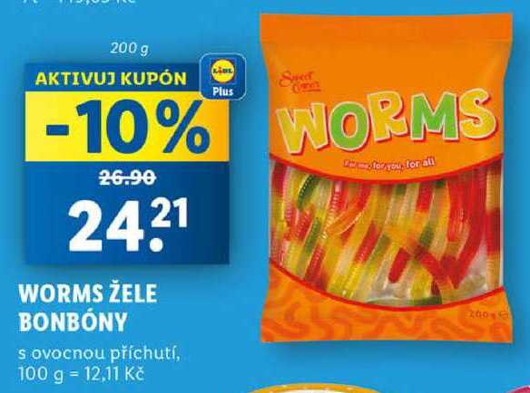WORMS ŽELE BONBÓNY, 200 g