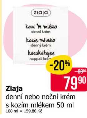 Ziaja denní nebo noční krém s kozím mlékem 50 ml 