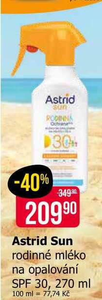 Astrid Sun rodinné mléko na opalování SPF 30, 270 ml 