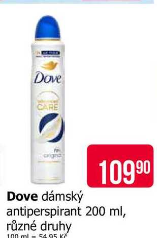 Dove dámský antiperspirant 200 ml, různé druhy 