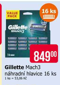 Gillette Mach3 náhradní hlavice 16 ks 
