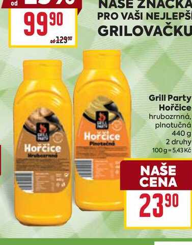 Grill Party Hořčice hrubozrnná, plnotučná 440 g