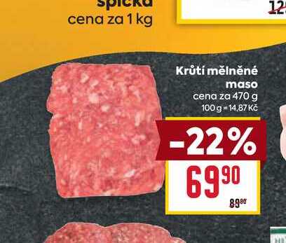Krůtí mělněné maso cena za 470 g