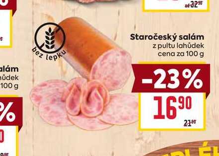Staročeský salám z pultu lahůdek cena za 100 g