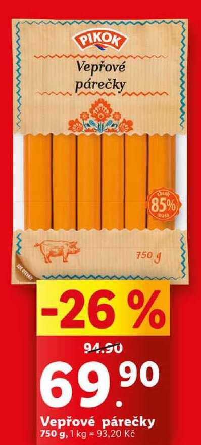 Vepřové párečky, 750 g