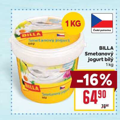 BILLA Smetanový jogurt bílý 1 kg 