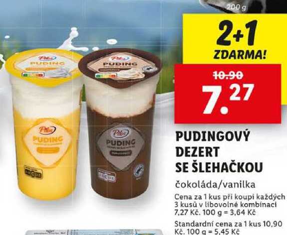 PUDINGOVÝ DEZERT SE ŠLEHAČKOU, 200 g