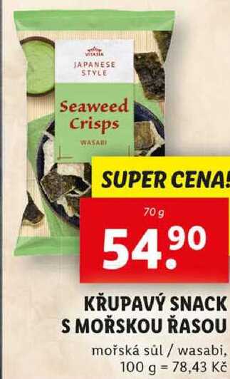 KŘUPAVÝ SNACK S MOŘSKOU ŘASOU, 70 g