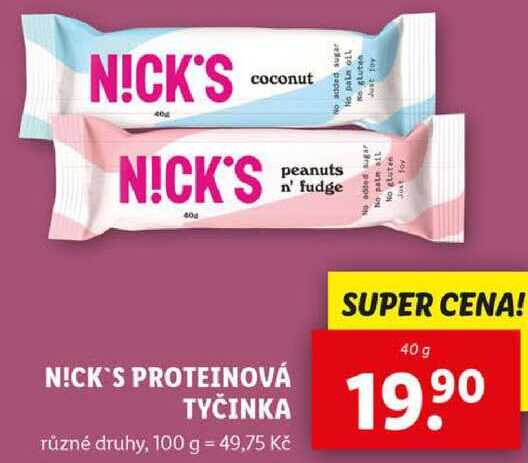 NICK'S PROTEINOVÁ TYČINKA, 40 g