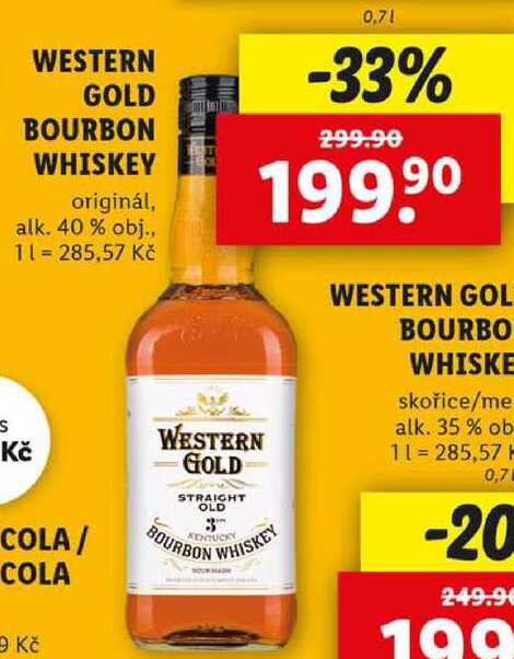 WESTERN GOLD BOURBON WHISKEY, 0,7 l