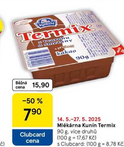 Mlékárna Kunín Termix, 90 g 