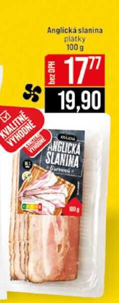 Anglická slanina platky 100 g