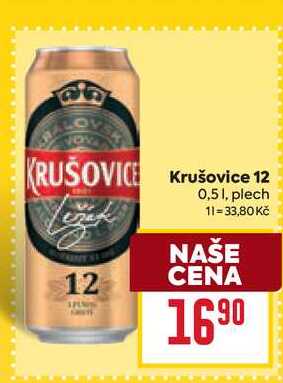 Krušovice 12 0,51, plech 