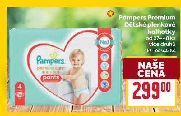 Pampers Premium Dětské plenkové kalhotky od 27-48 ks 