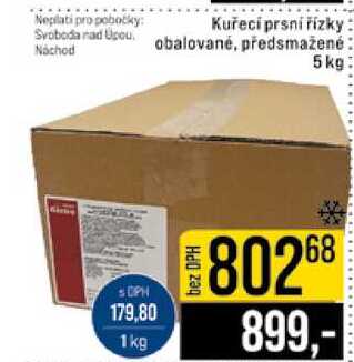 Kuřecí prsní řízky obalované, předsmažené 5 kg