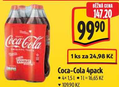 Coca-Cola 4pack, 4x 1,5 l