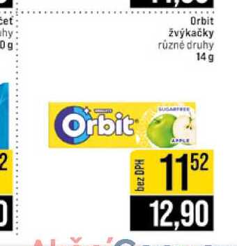 Orbit žvýkačky různé druhy 14 g