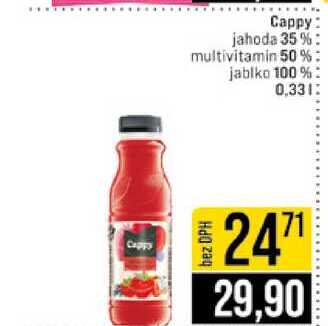 Cappy jahoda 35 % multivitamin 50% jablko 100 % 0,33l