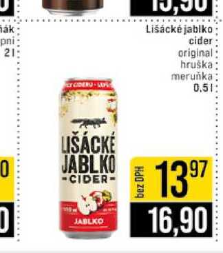 Lišácké jablko cider original hruška meruňka 0.5l
