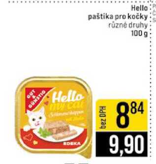 Hello paštika pro kočky různé druhy 100 g