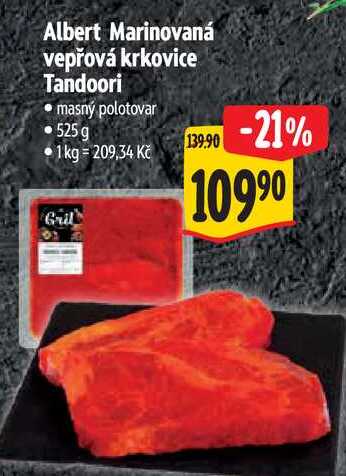 Albert Marinovaná vepřová krkovice Tandoori, 525 g