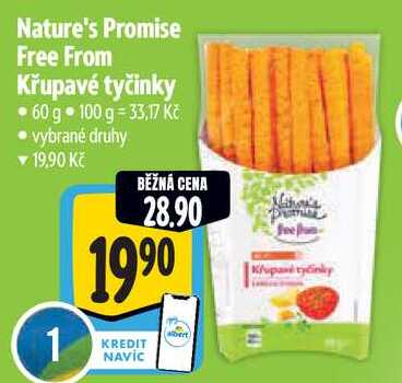 Nature's Promise Free From Křupavé tyčinky, 60 g