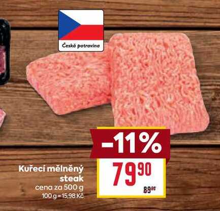 Kuřecí mělněný steak cena za 500 g