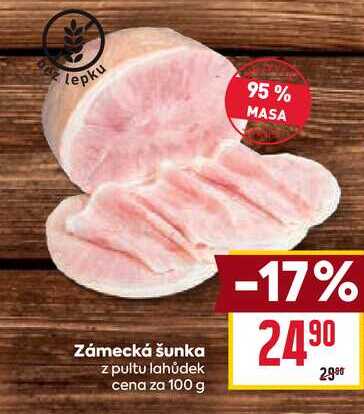 Zámecká šunka z pultu lahůdek cena za 100g