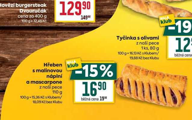 Hřeben s malinovou náplní a mascarpone z naší pece 110 g 