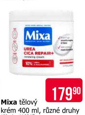 Mixa tělový krém 400 ml, různé druhy 