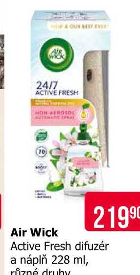 Air WickActive Fresh difuzér a náplň 228 ml, různé druhy 