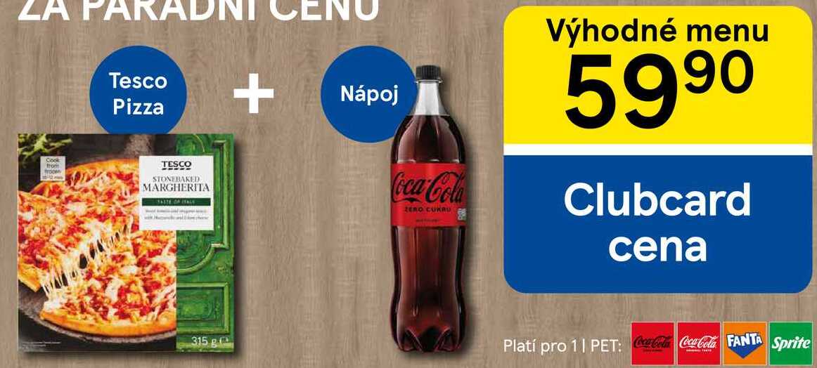 Výhodné menu Tesco pizza + nápoj