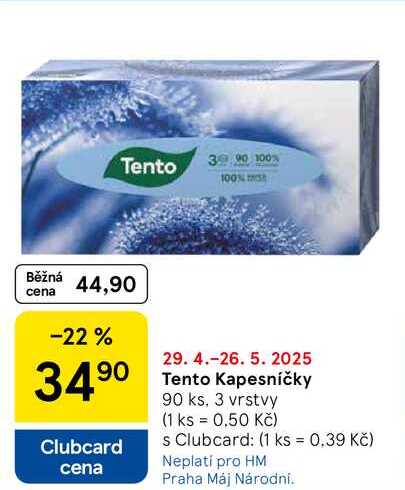 Tento Kapesníčky, 90 ks, 3 vrstvy