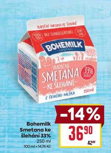 Bohemilk Smetana ke šlehání 33% 250 ml