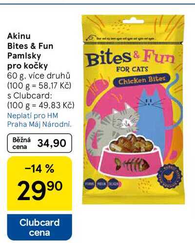 Akinu Bites & Fun Pamlsky pro kočky, 60 g 