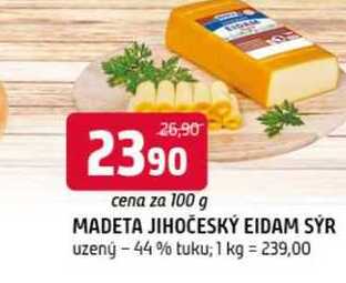 Madeta Jihočeský eidam 44% plátky 100g