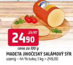Madeta Jihočeský salámový sýr uzený 100g