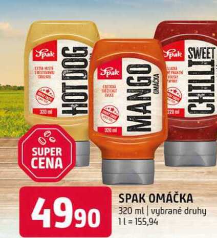 Spak omáčka 320ml, vybrané druhy