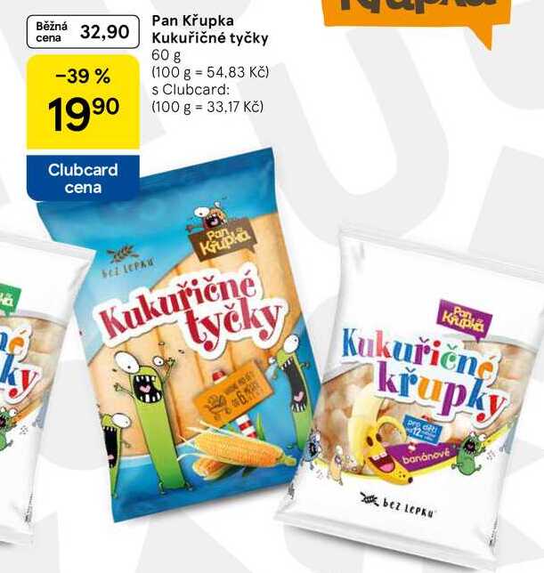 Pan Křupka Kukuřičné tyčky, 60 g 