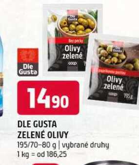 Dle gusta Olivy zelené 195/70-80 g vybrané druhy 