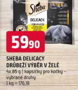 Sheba delicacy drůbeží výběr v želě 4x 85 g kapsičky pro kočky vybrané druhy 