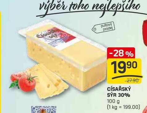 CÍSAŘSKÝ SÝR 30% 100 g 
