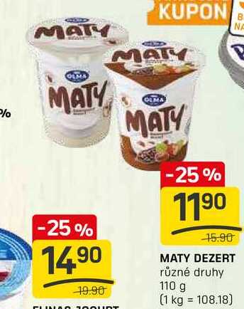 MATY DEZERT různé druhy 110 g 